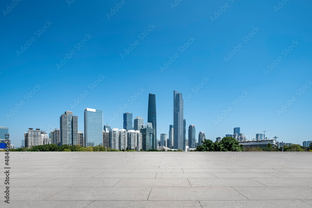 City roads and buildings in the citys financial district