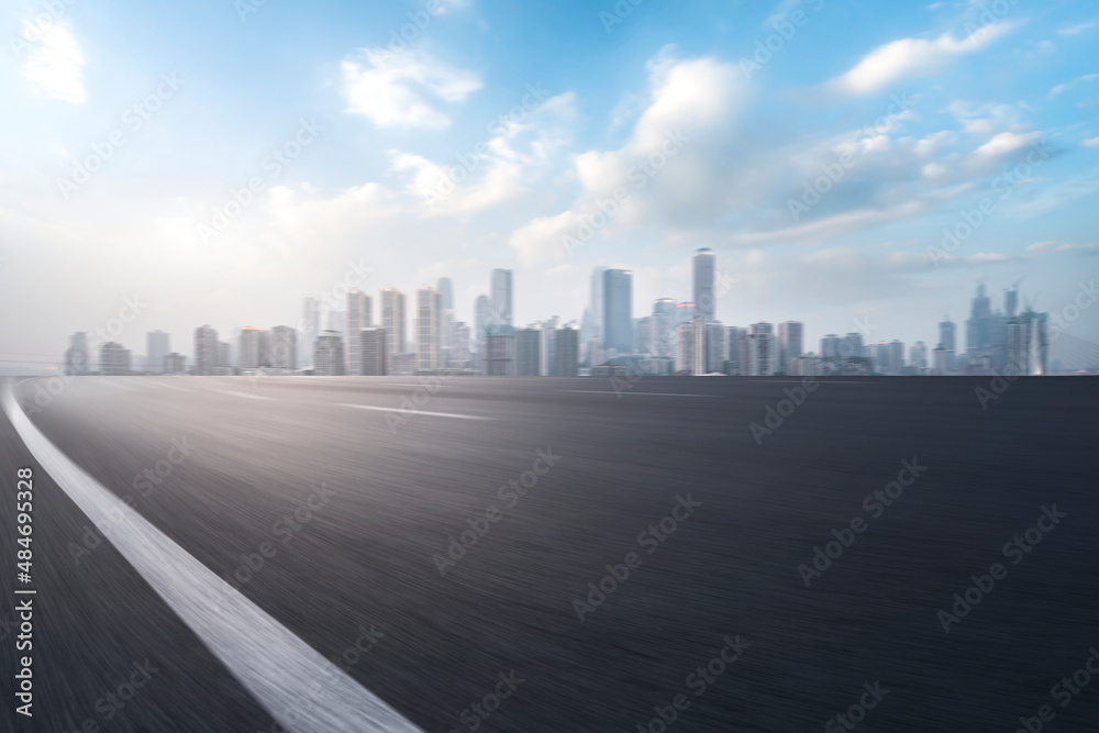 City roads and buildings in the citys financial district