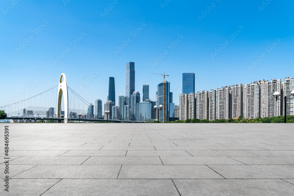 City roads and buildings in the citys financial district