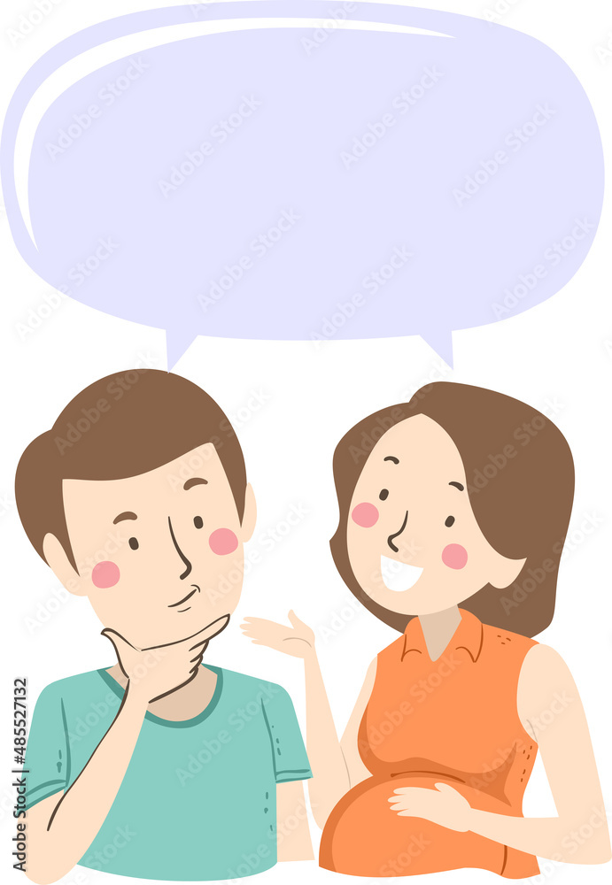 Couple Pregnant Talk Names Illustration