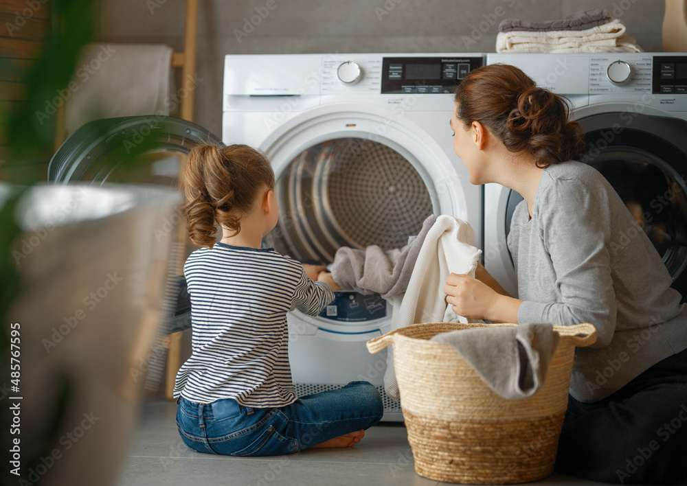 family doing laundry