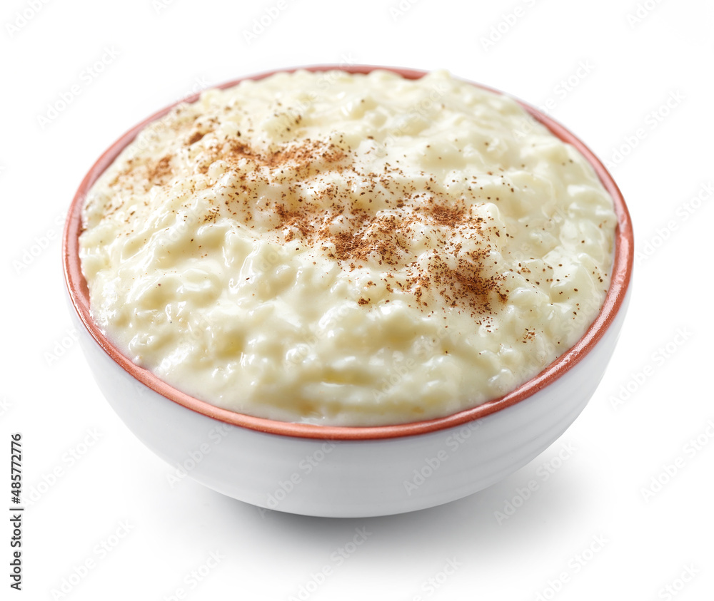 bowl of rice milk pudding