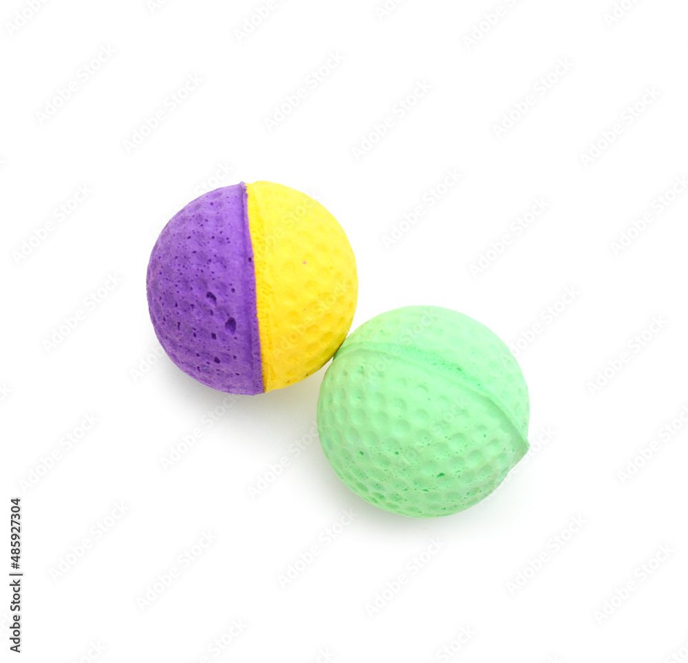 Toy balls for pet on white background