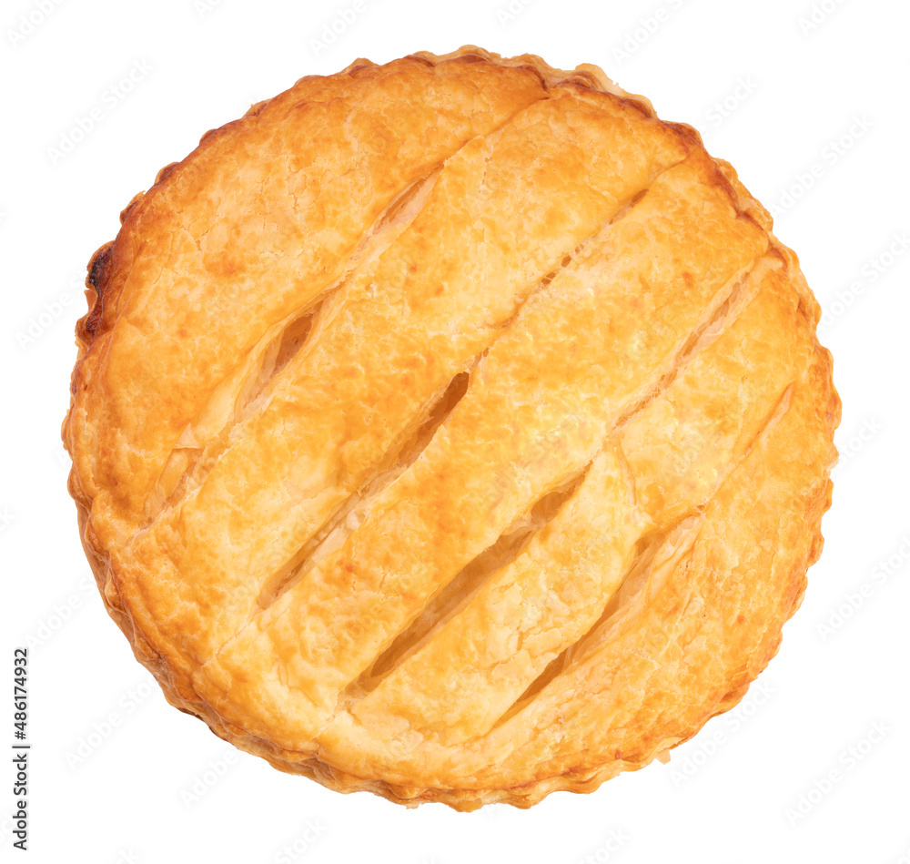 Pie Bread isolated on white background, Bread Pie on White With clipping path,