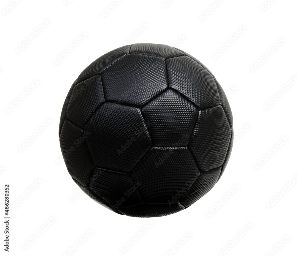 Black soccer ball isolated on white