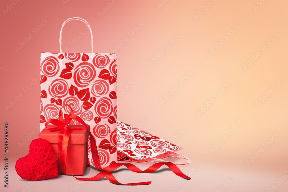 Bright packaging for purchases, gifts and parcels, holidays valentines day, pleasant surprises.