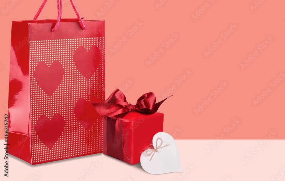 Bright packaging for purchases, gifts and parcels, holidays valentines day, pleasant surprises.