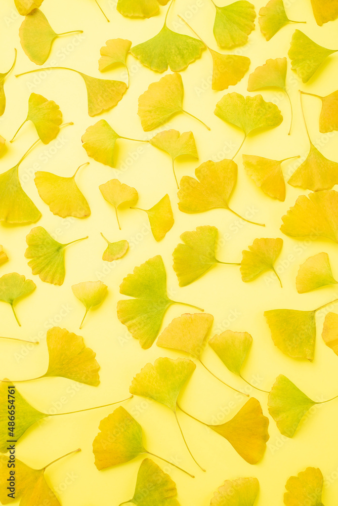 autumn ginkgo leaf poster background material