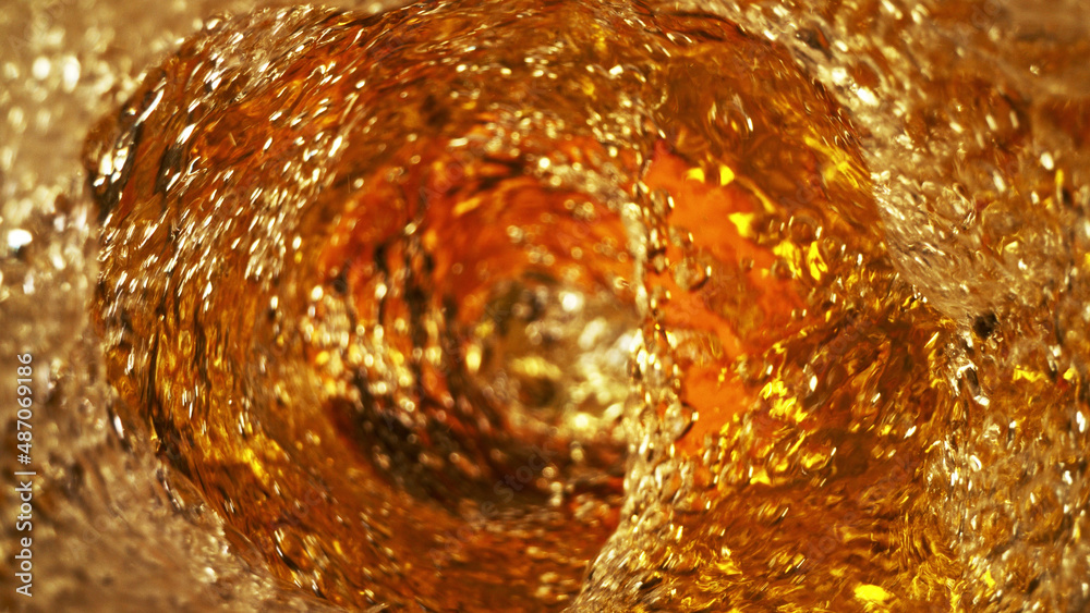 Detail of beer or cider beverages whirl