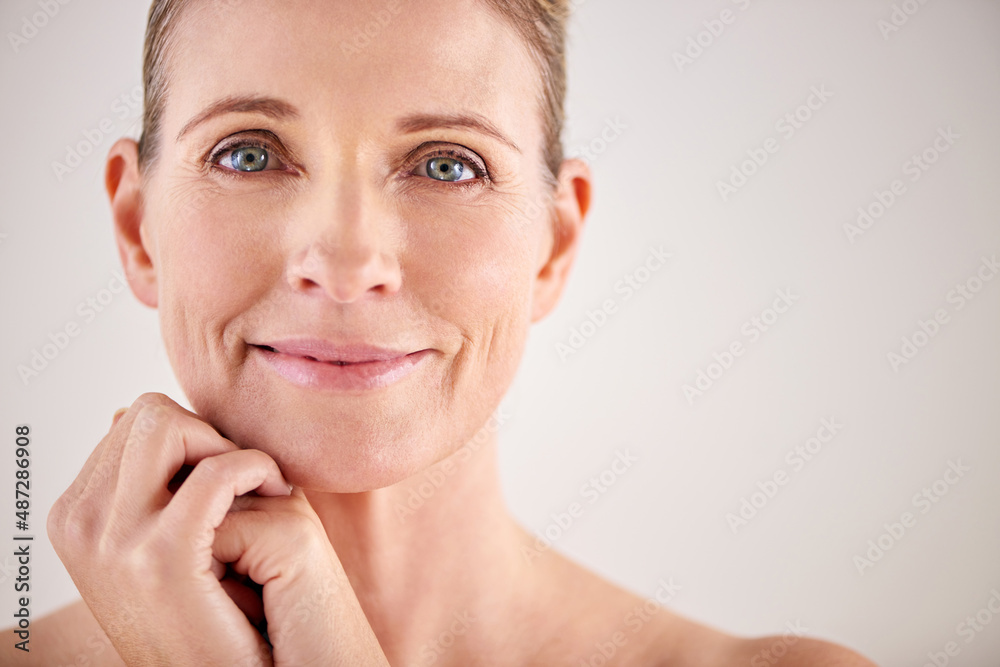 Keeping her skin looking great with good beauty habits. Cropped studio portrait of an attractive mat