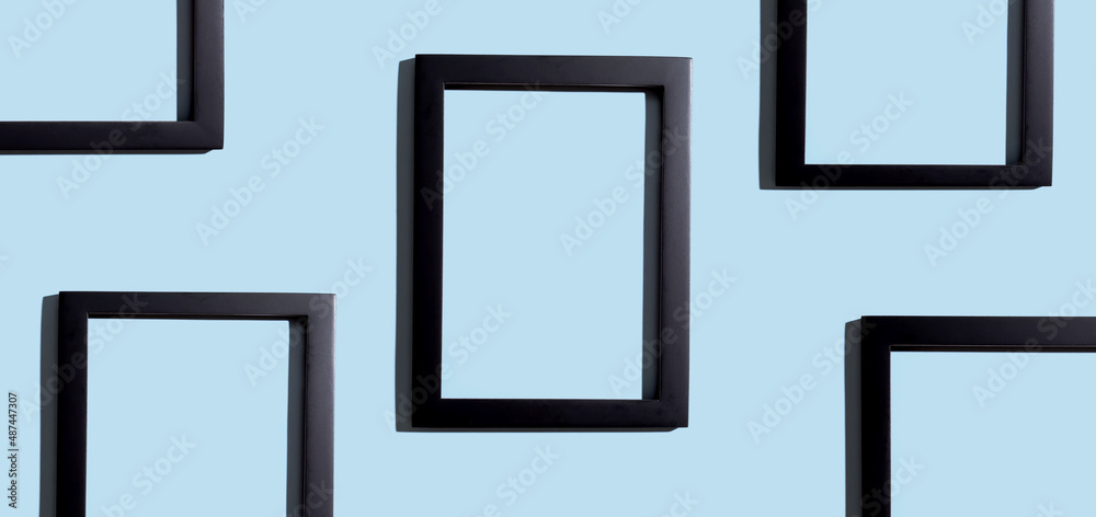 Blank rectangle picture frames with copy space