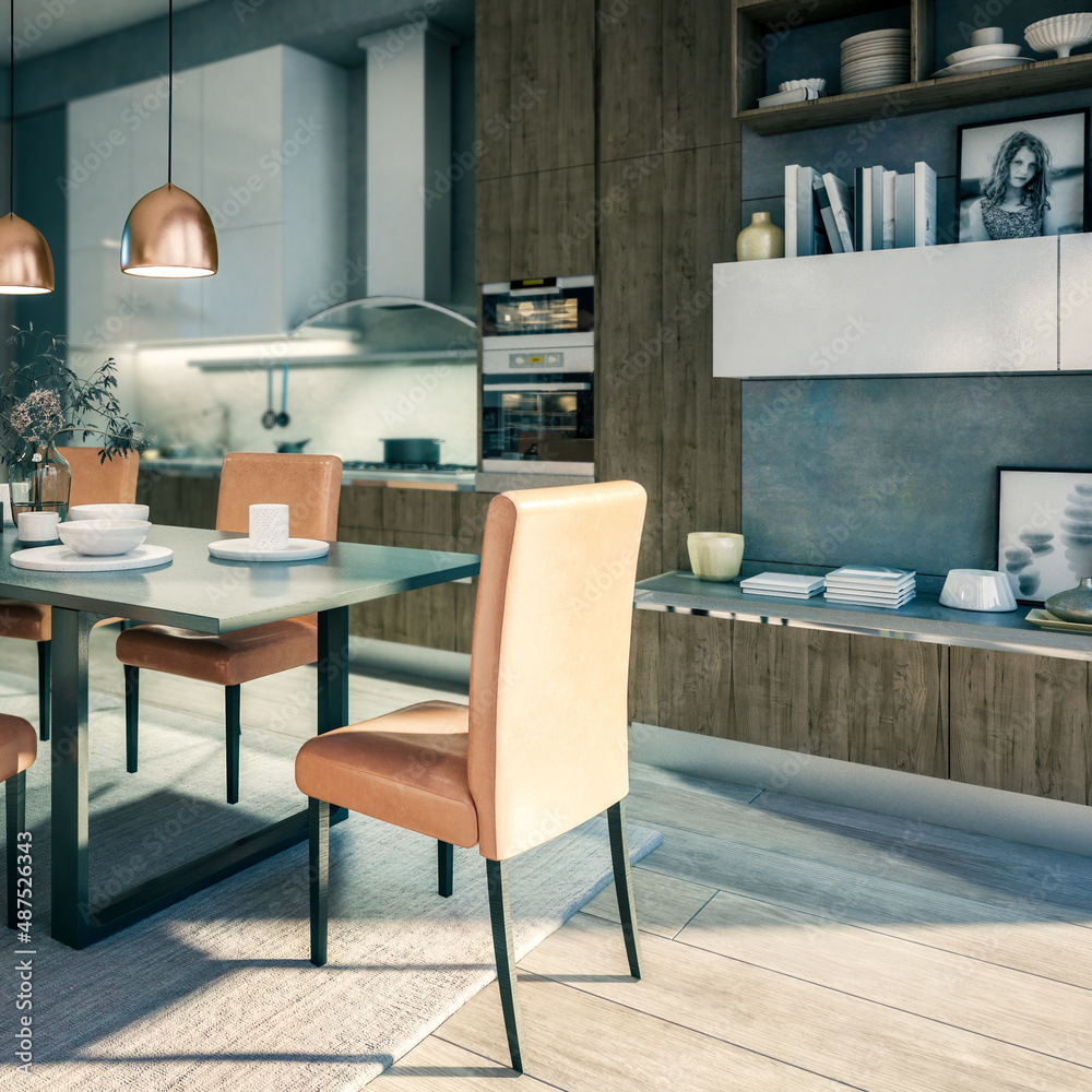 Cute Open Area Kitchen (detial) - 3D Visualization