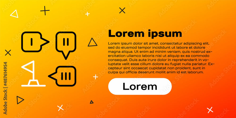 Line Planning strategy concept icon isolated on yellow background. Formation and tactic. Colorful ou