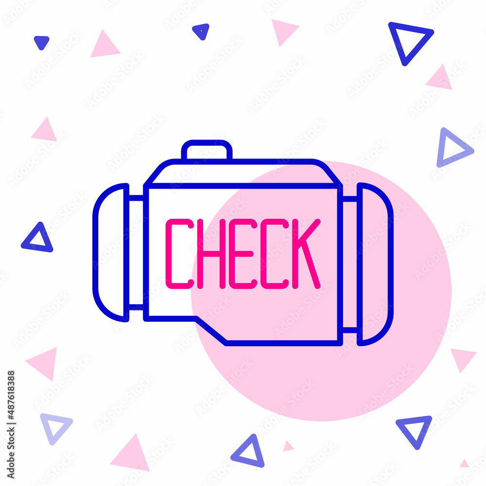 Line Check engine icon isolated on white background. Colorful outline concept. Vector