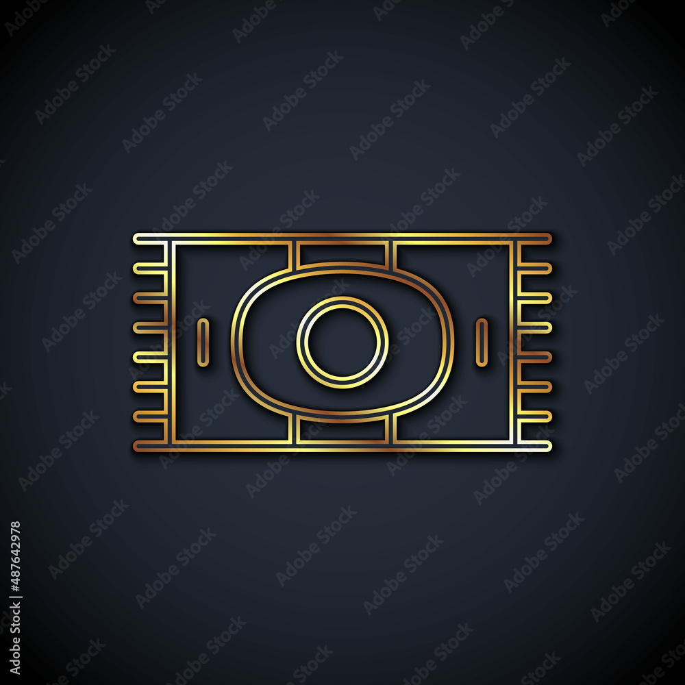 金线经典地毯图标隔离在黑色背景上。矢量