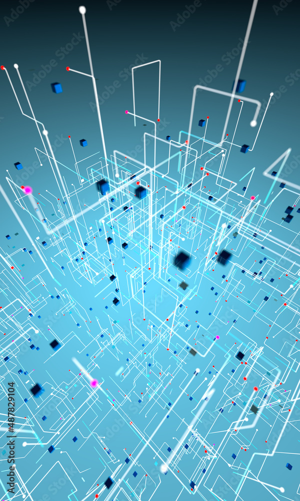 Patrón de concepto de código binario y estructura de big data. Fondo abstracto de la tecnología, la 