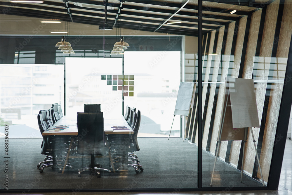 Ready for ideas to take shape. Shot of an empty boardroom.