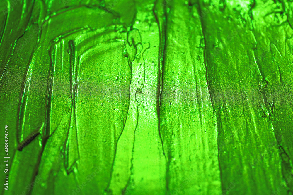 Green brush strokes, closeup view