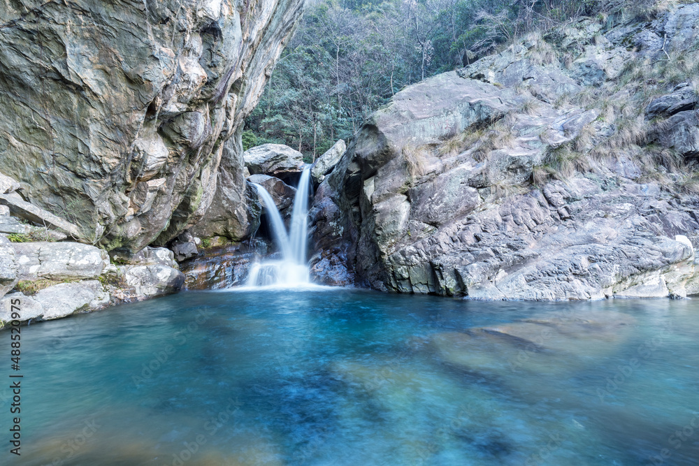 cascade landscape in Lushan mountain