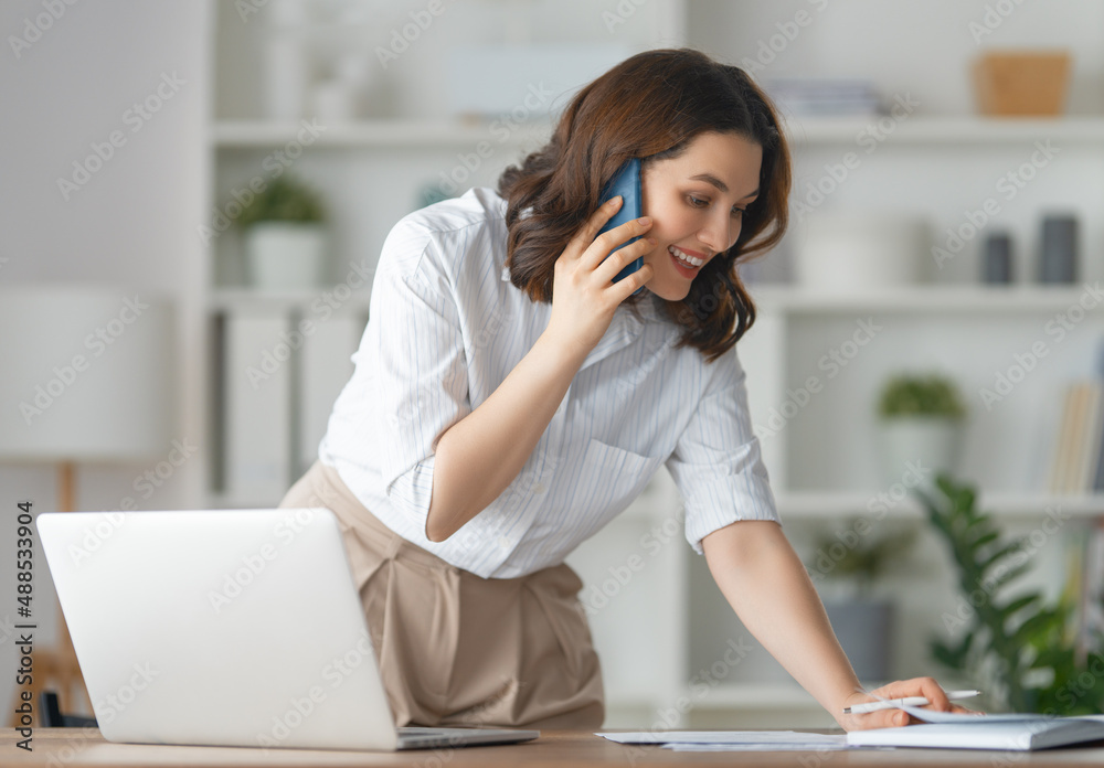 woman working in the office