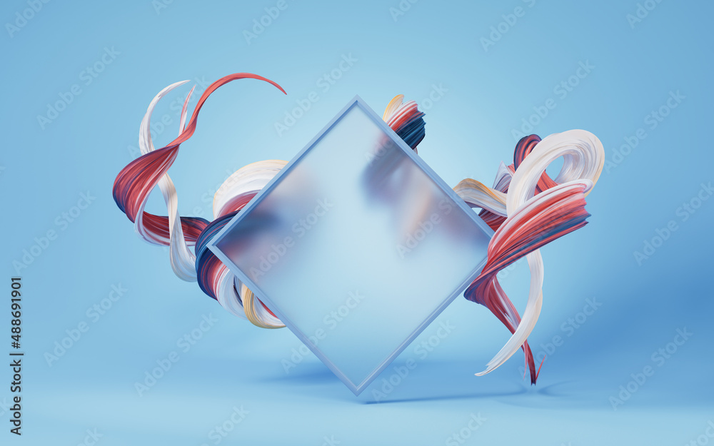 Abstract flowing gradient lines, 3d rendering.