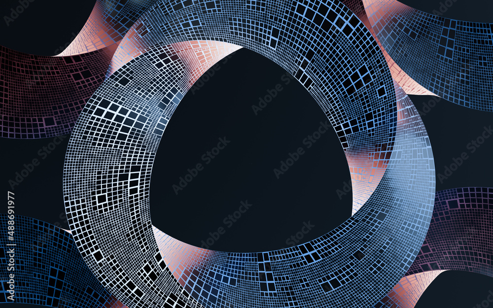 Dark metal Mobius Strip, 3d rendering.