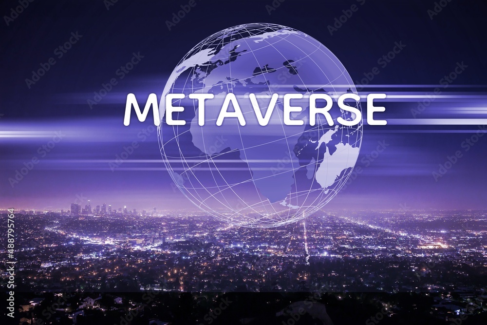 Metaverse世界虚拟现实技术概念。物联网。未来商业金融