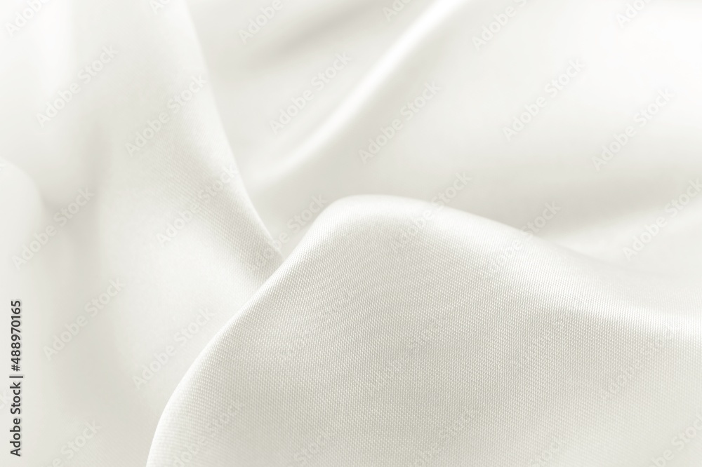 Abstract White Satin Silky Cloth for background, texture