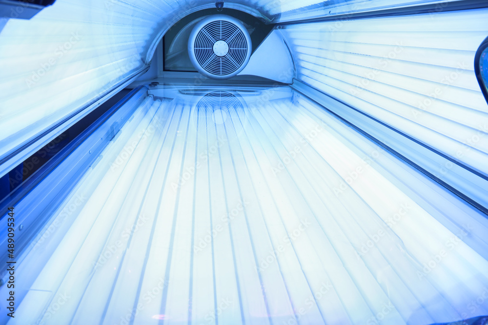 Modern sunbed in beauty salon