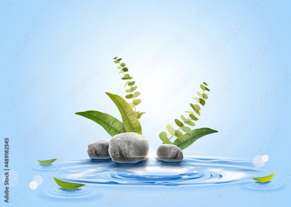 3d natural water background design