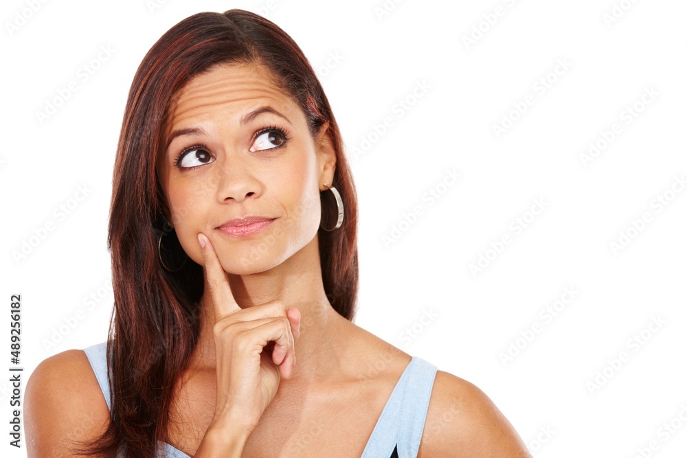 Shes simply gorgeous. Studio shot of an attractive young woman isolated on white.