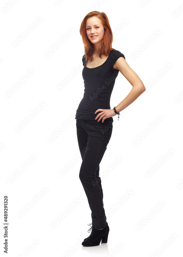 Young, confident and looking great. Studio shot of an attractive young woman isolated on white.