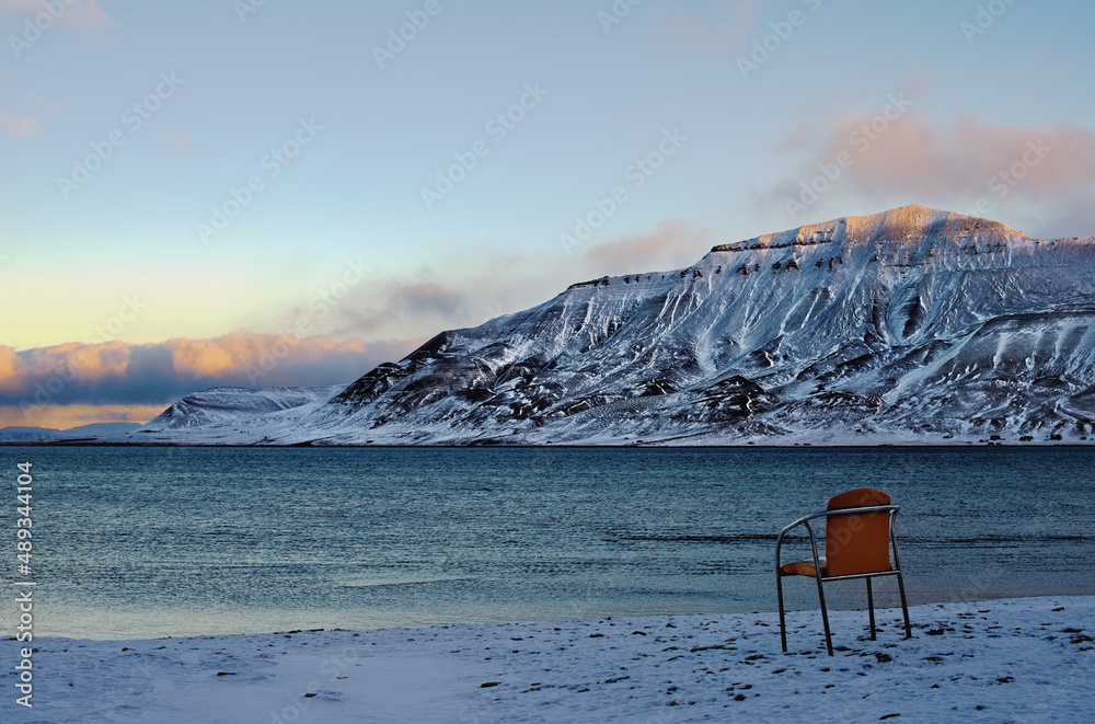 sunrise in the Arctic mountains