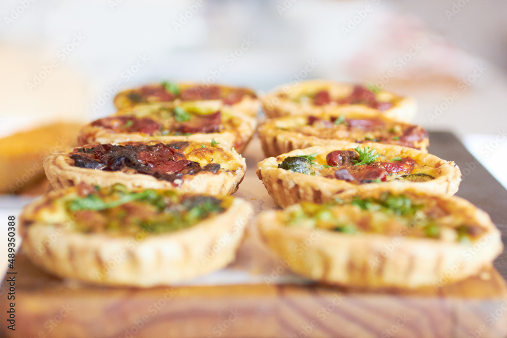 Mini quiches are the perfect snack. Cropped shot of a fresh batch of mini quiches.