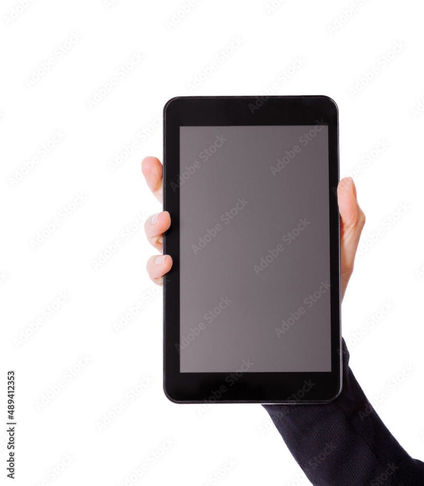 Work or play, this tablet is for you. Cropped shot of an unrecognizable woman holding up her digital