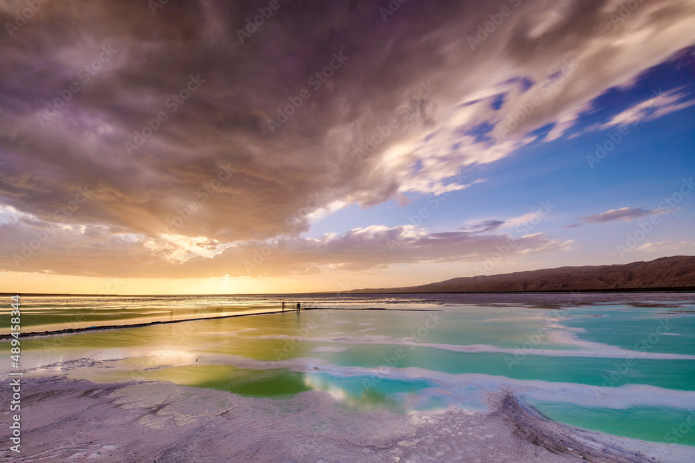 The beautiful Emerald lake of Qinghai province, China.