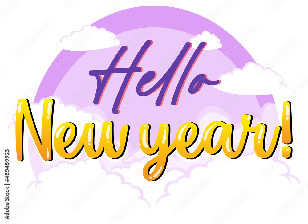 Hello new year font design