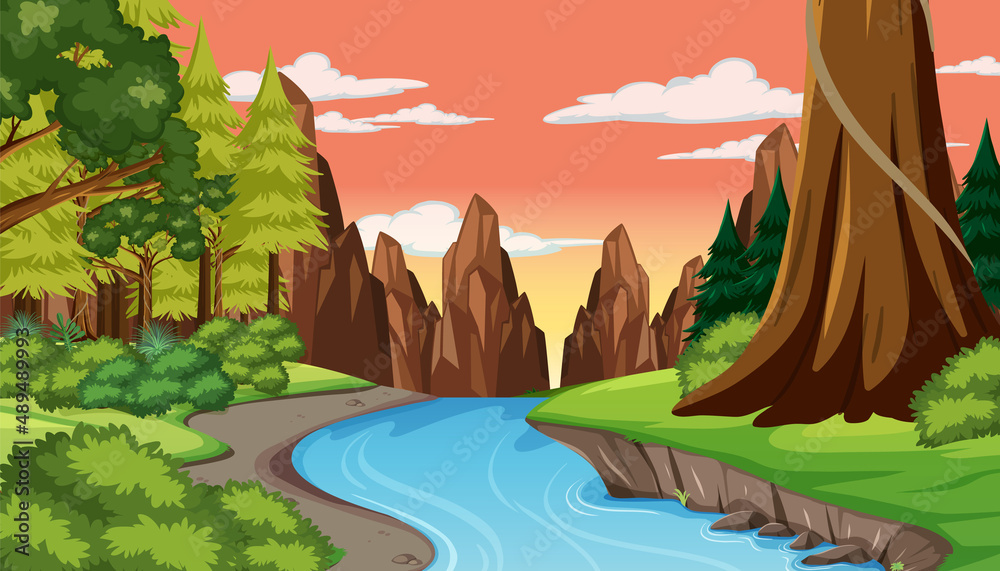 Prehistoric forest scene background