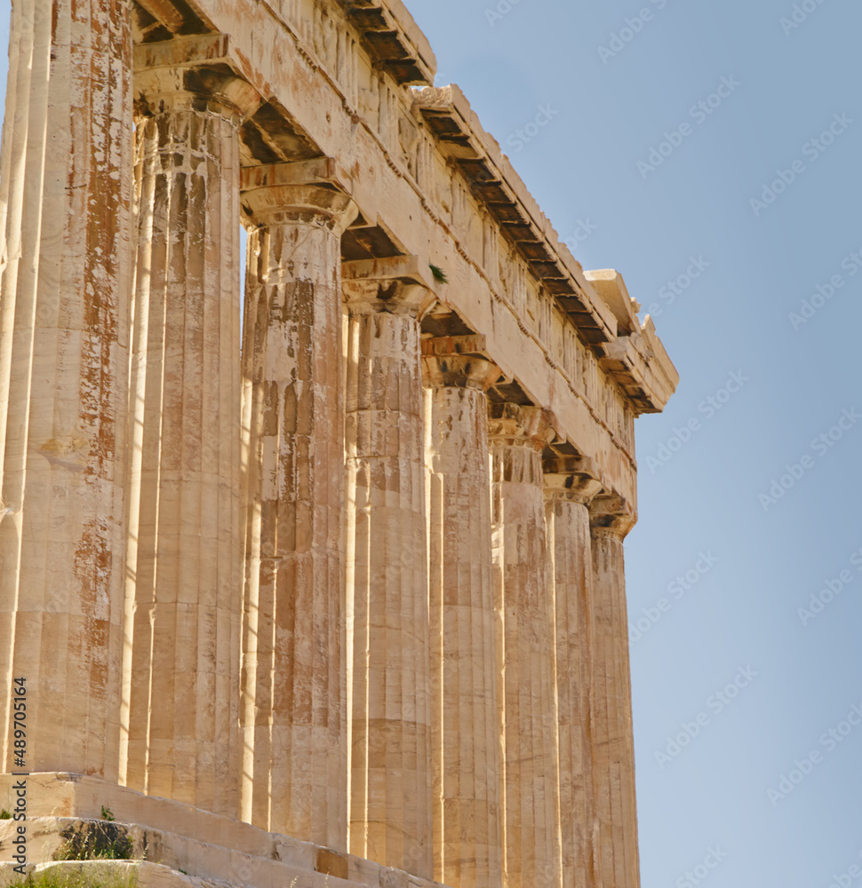 OLYMPUS DIGITAL CAMERA. Giant pillars in Acropolis, Greece.