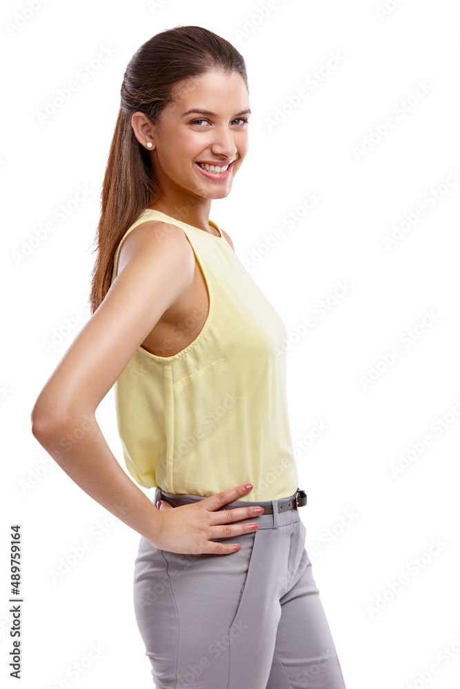 Simplicity is the utlimate form of sophistication. Studio shot of a confident young woman posing aga