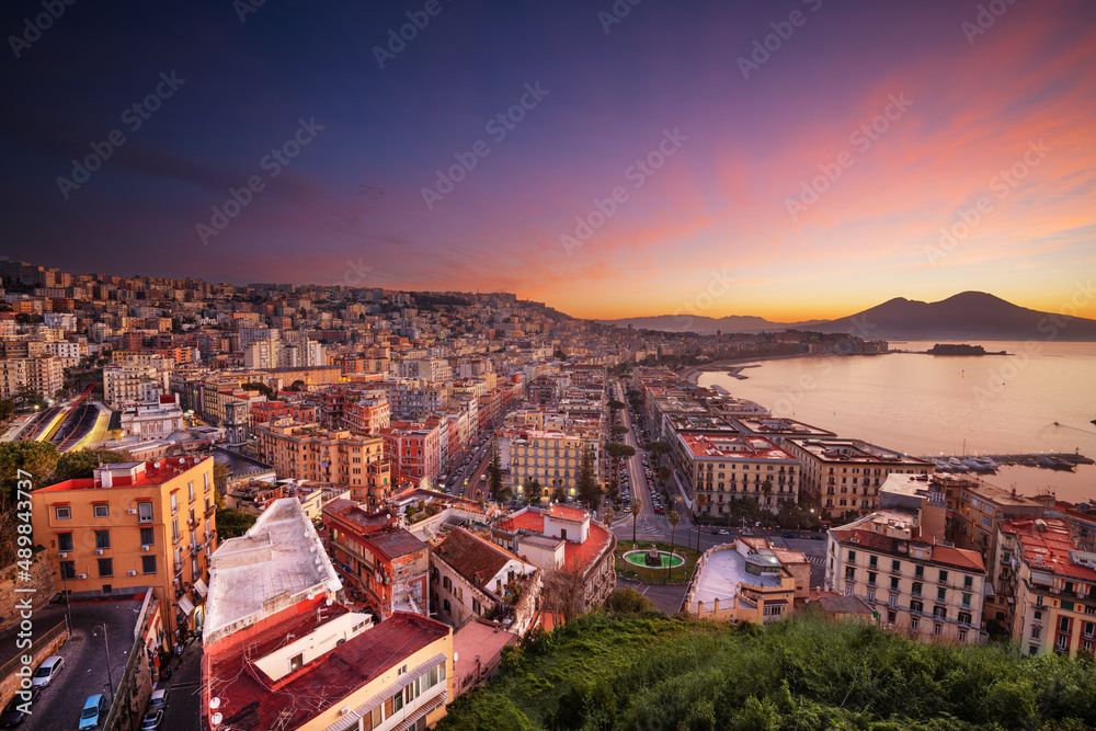 Naples, Italy Skyline on the Bay