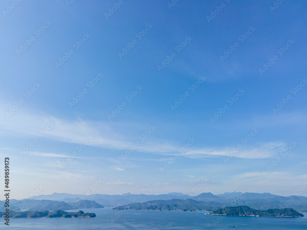 杭州千岛湖风景画航拍