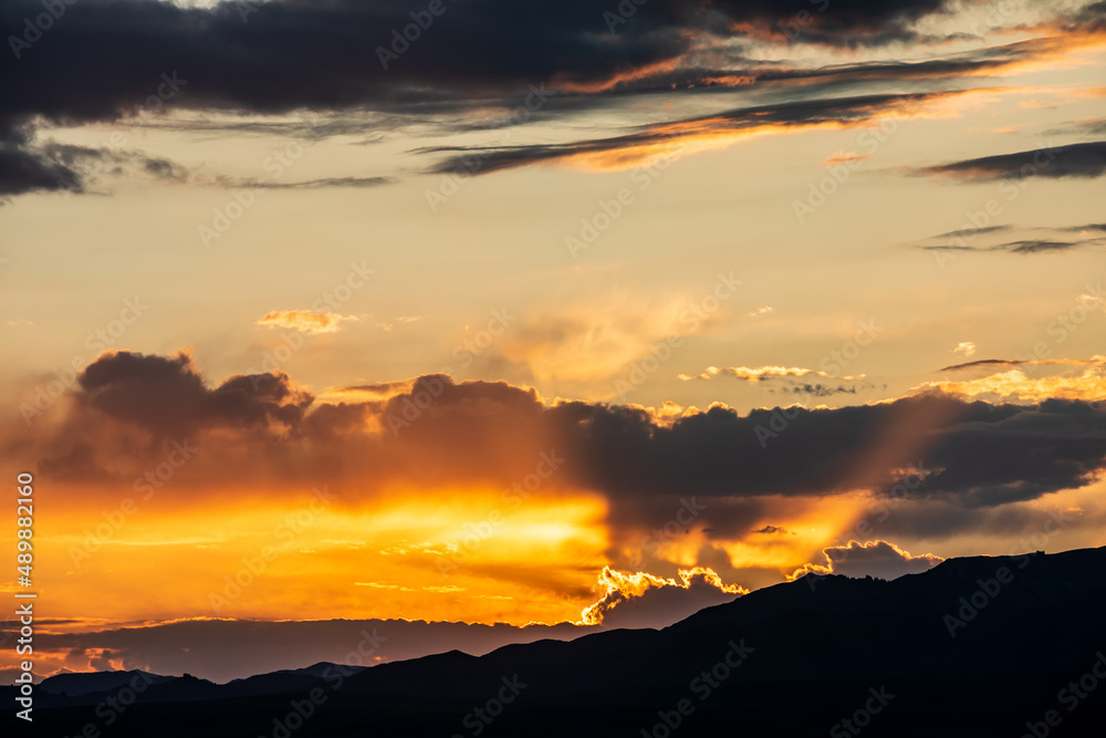 Colorful sky cloud scenery at sunset