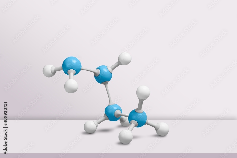 Photo of a molecular atom model on a desk