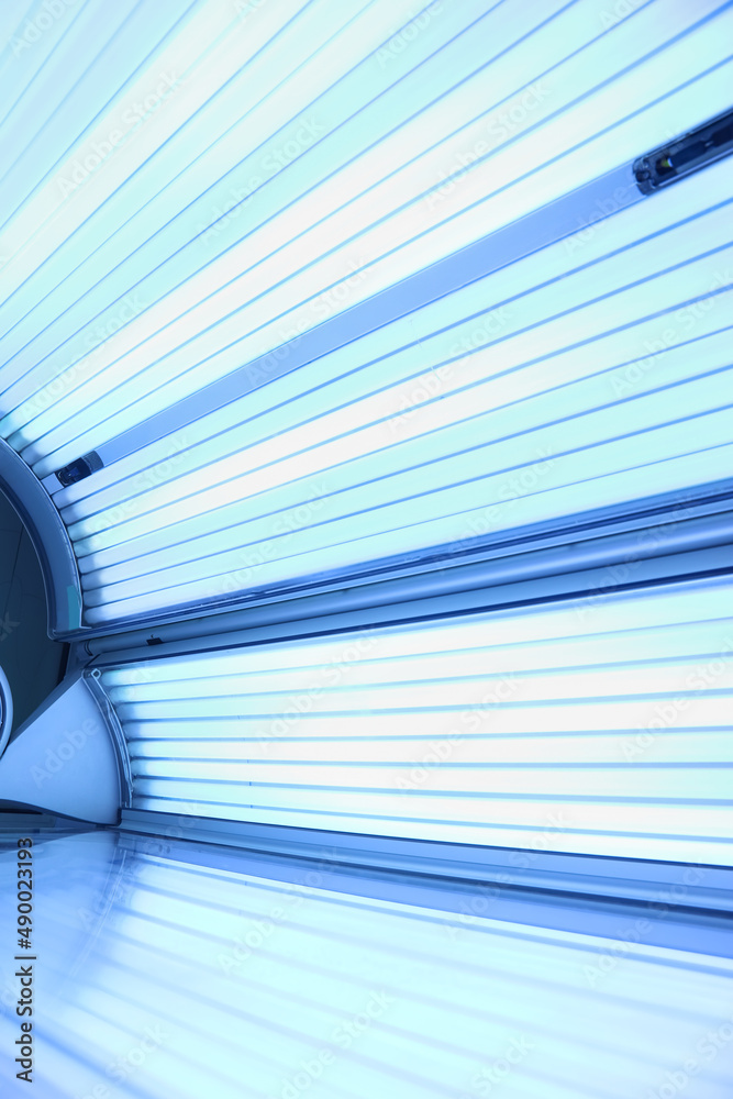 Modern sunbed in beauty salon