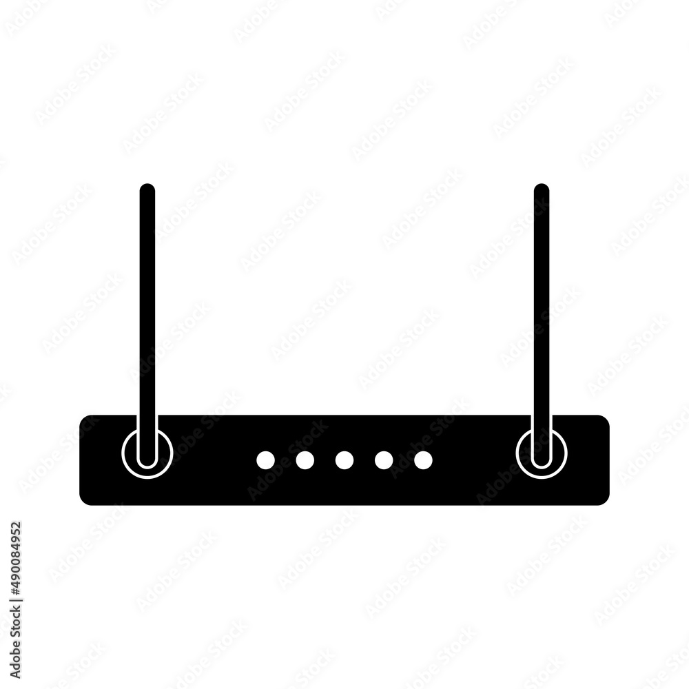 wi-fi路由器、无线高速互联网、路由器和调制解调器图标、wifi设备的图示