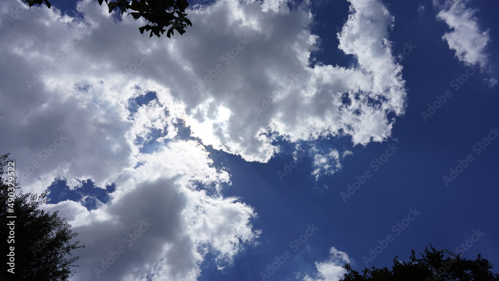 美丽的夏季天空景色，天空白云蓝天