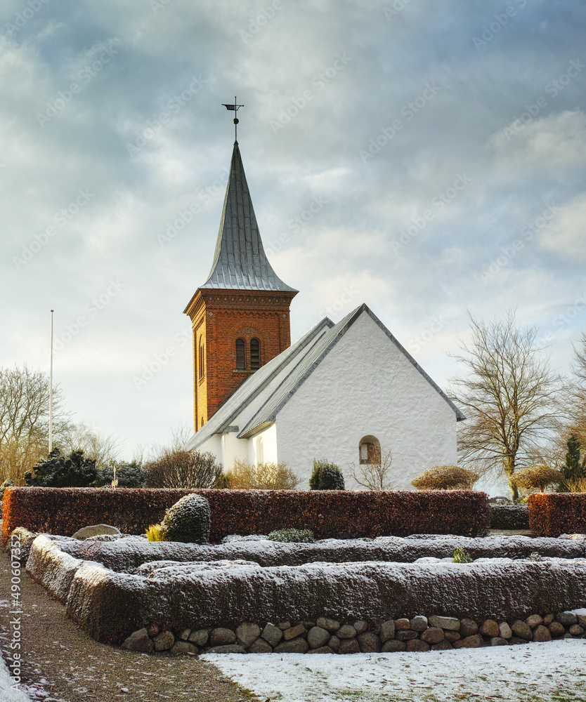 A place to pray. Shot of an historical church in a quaint little village.