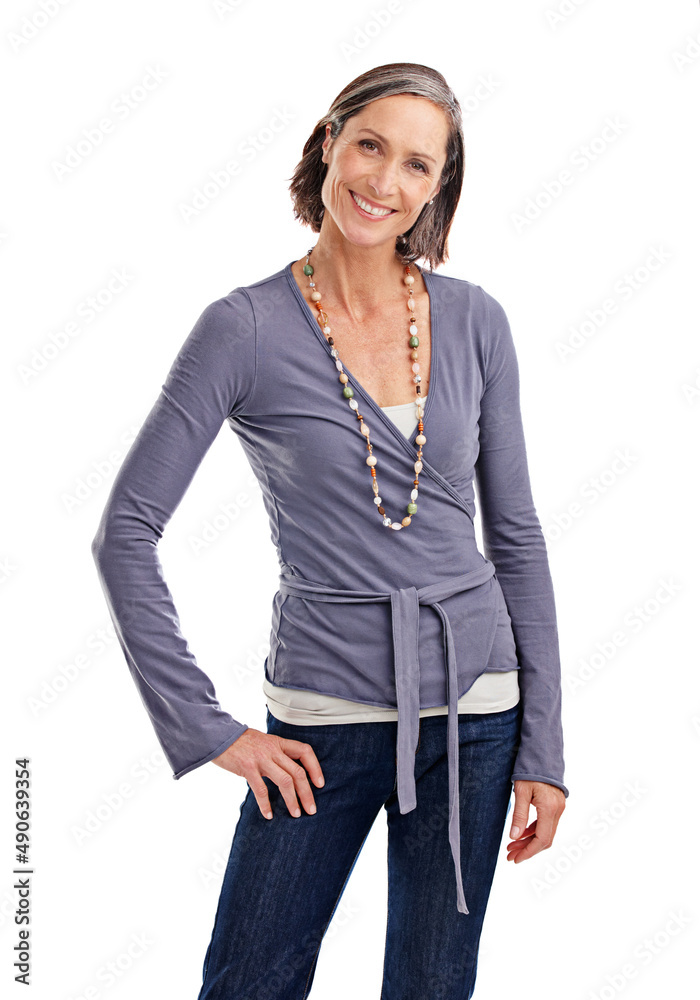 Wearing a feel-good outfit. Cropped studio portrait of an attractive mature woman in casualwear.