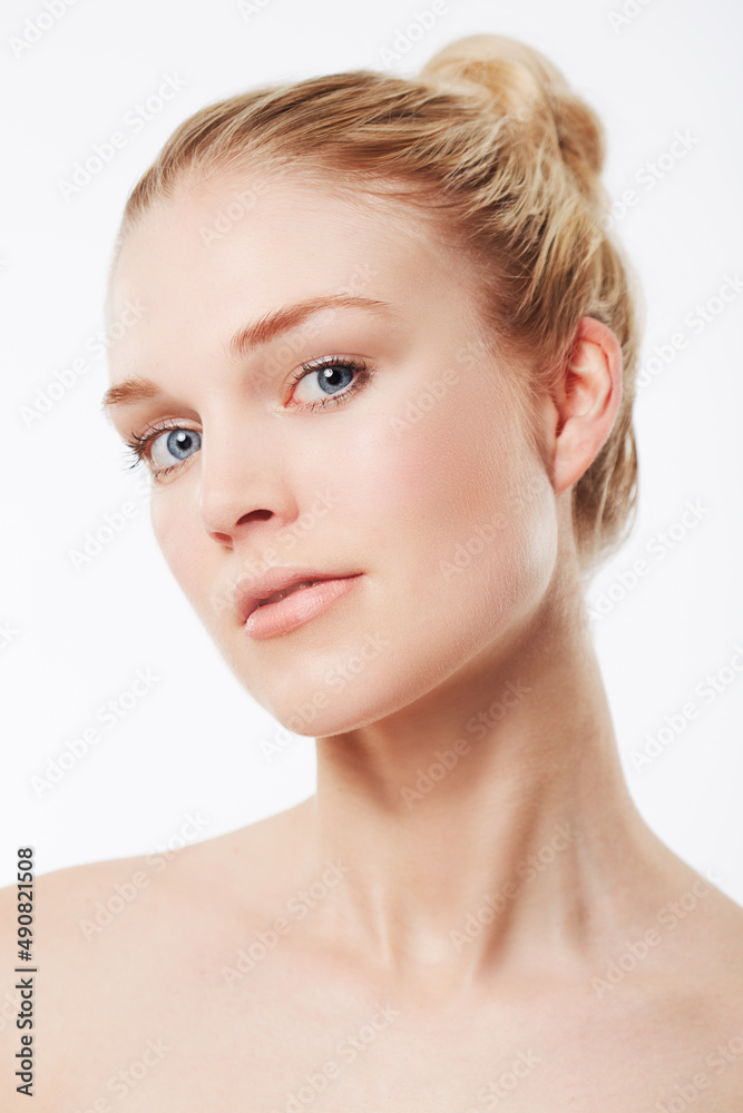 Shes a classic beauty. Portrait of a beautiful woman against a white background.